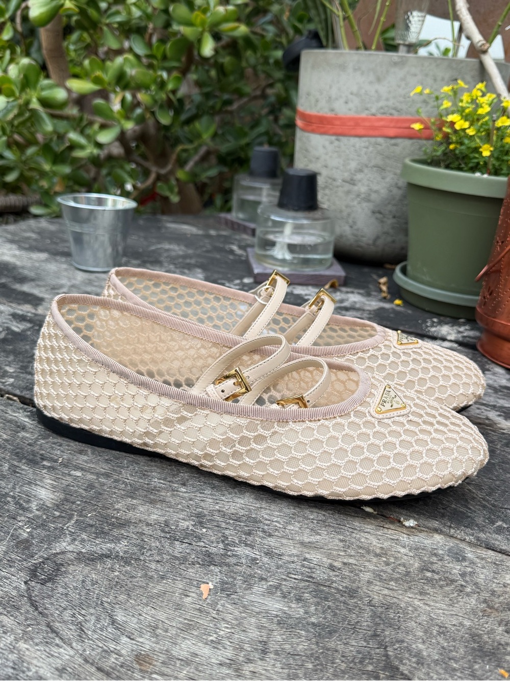 Prada Mesh Fabric Double-Strap Ballerina Flats - Picture 5 of 8